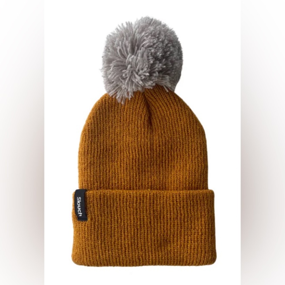 Kids Beanie with Pom, Sunburst Orange